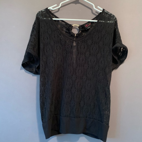 torrid Tops - Torrid Sheer Black Lace Top. Size 1.